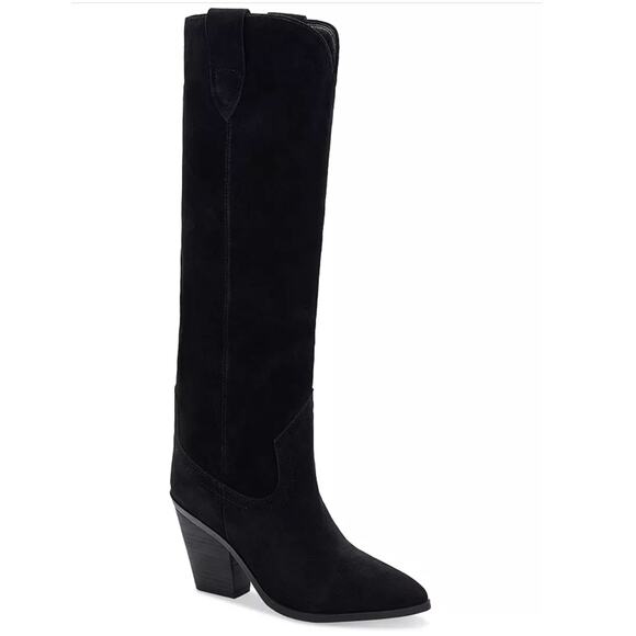 Blondo Women's Wylde Tall Boots Black Suede Size 6.5 NWT Waterproof Pointed Toe - Picture 2 of 13